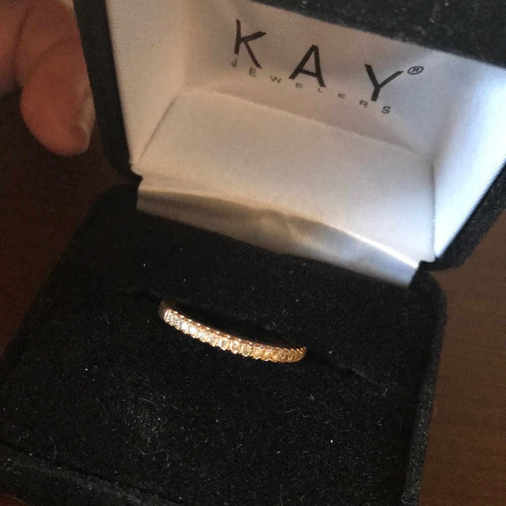 14k Rose gold diamond band